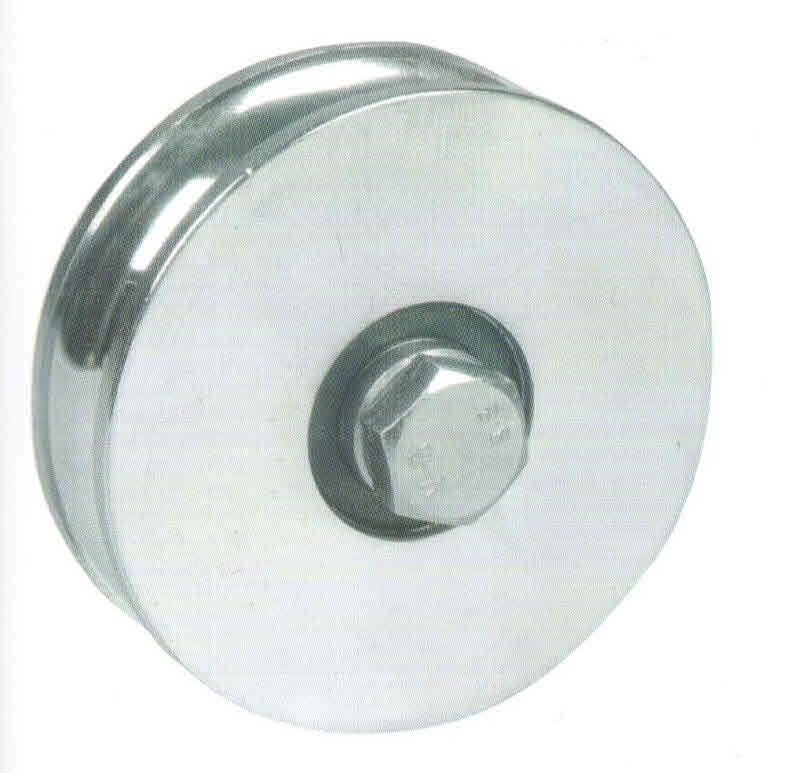 Ruota gola tonda d. mm 140 a 2 cuscinetti gola 20 mm per cancelli scorrevoli