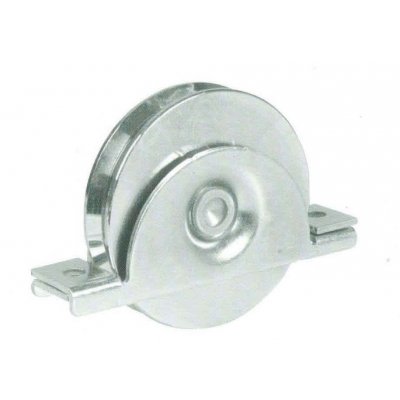 Ruota gola tonda d. mm 120 con supporto interno a 1 cuscinetto gola mm 20 per cancelli scorrevoli