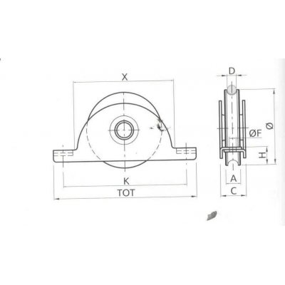 Ruota gola tonda d. mm 120 con supporto interno a 1 cuscinetto gola mm 20 per cancelli scorrevoli