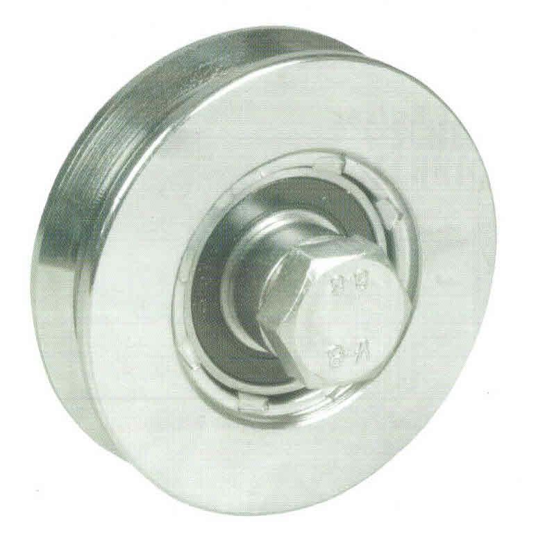 Ruota gola V d. mm 120 a 1 cuscinetto per cancelli scorrevoli