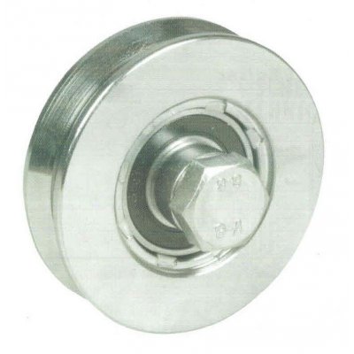 Ruota gola V d. mm 120 a 1 cuscinetto per cancelli scorrevoli