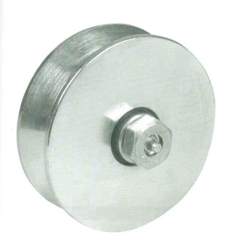 Ruota gola V d. mm 120 a 2 cuscinetti con ingrassatore per cancelli scorrevoli