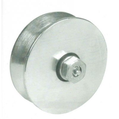 Ruota gola V d. mm 120 a 2 cuscinetti con ingrassatore per cancelli scorrevoli