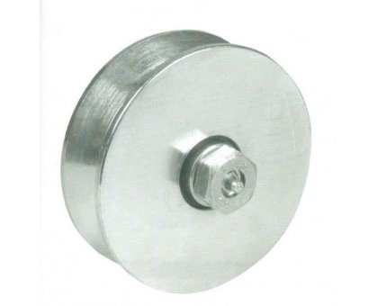 Ruota gola V d. mm 120 a 2 cuscinetti con ingrassatore per cancelli scorrevoli