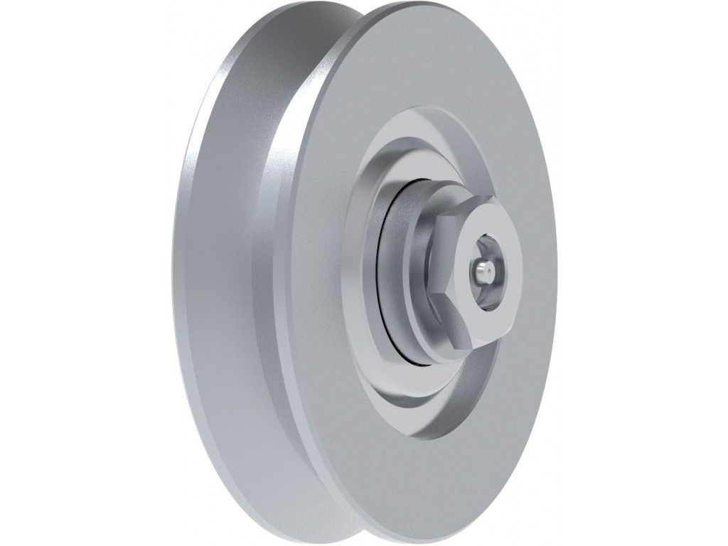 Ruota gola V d. mm 120 a 2 cuscinetti con ingrassatore per cancelli scorrevoli FAC 105