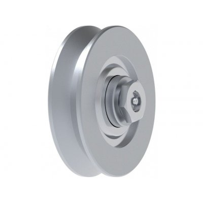 Ruota gola V d. mm 120 a 2 cuscinetti con ingrassatore per cancelli scorrevoli FAC 105