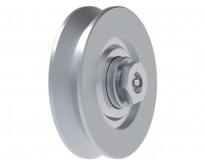 Ruota gola V d. mm 120 a 2 cuscinetti con ingrassatore per cancelli scorrevoli FAC 105