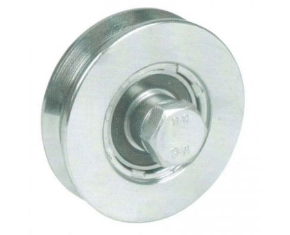 Ruota gola V d. mm 140 a 2 cuscinetti per cancelli scorrevoli