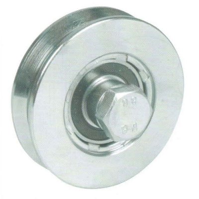Ruota gola V d. mm 160 a 2 cuscinetti per cancelli scorrevoli