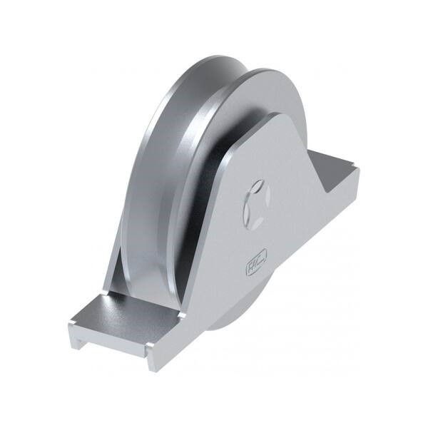 Ruota gola V d. mm  75 con supporto interno a 1 cuscinetto per cancelli scorrevoli