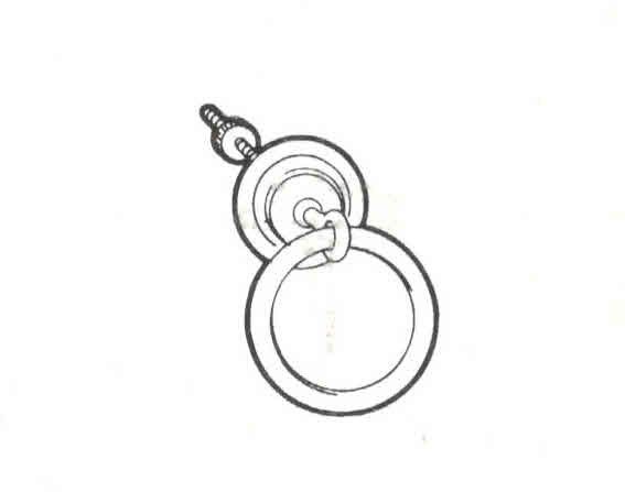 Maniglia basculante tonda con piastrina in ferro