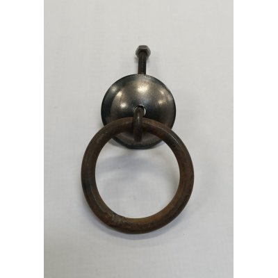 Maniglia basculante tonda con piastrina in ferro