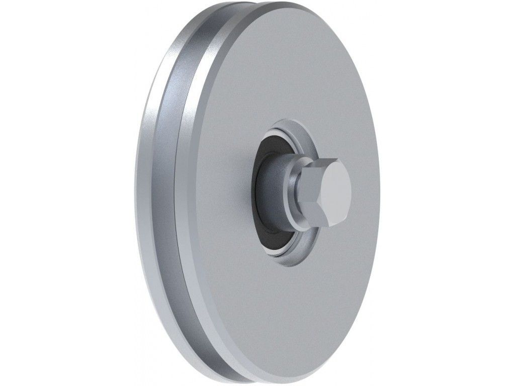 Ruota gola quadra d. mm 100 a 1 cuscinetto per cancelli scorrevoli FAC 406