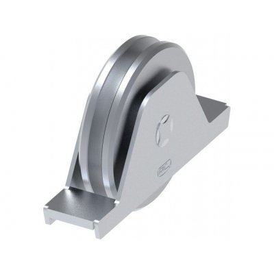 Ruota gola quadra d. mm 120 con supporto interno a 1 cuscinetto per cancelli scorrevoli FAC 209