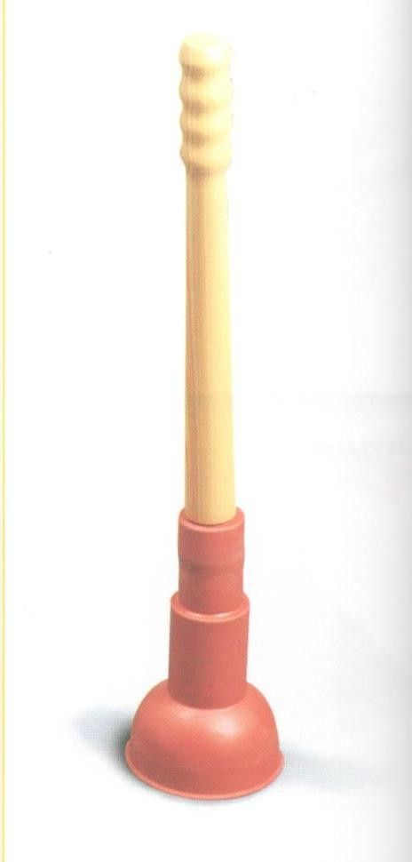 Sturavasi/sturaturche con camera d'aria e valvola in gomma rossa e manico legno