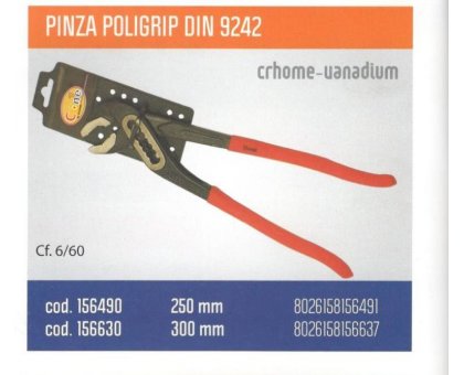 Pinza giratubi poligrip manici plasticati mm 250