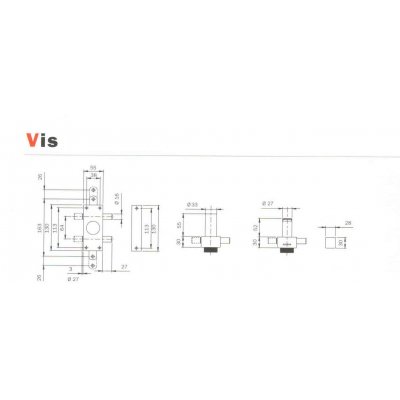 Serratura per porta ISEO 910335 chiusura triplice con pomolo interno