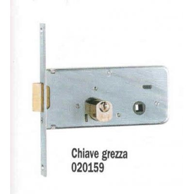 Serratura infilare per fascia ISEO 712601 entrata 60 con cilindro tondo mm 22 sfacettato