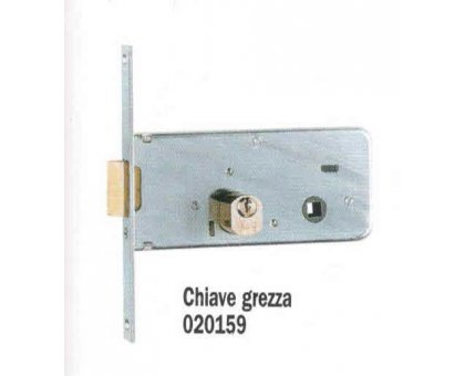 Serratura infilare per fascia ISEO 712601 entrata 60 con cilindro tondo mm 22 sfacettato