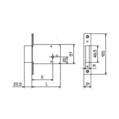 Serratura infilare FIAM 1500K entrata 50 mm
