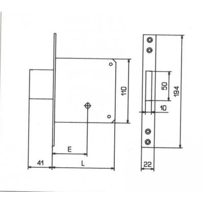 Serratura infilare FIAM 1300K entrata 60 mm cilindro con chiave a spillo