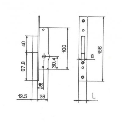 Serratura infilare FIAM 903K con mandata entrata 16 mm per infissi alluminio