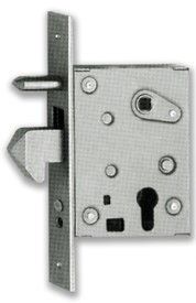 Serratura per cancelli scorrevoli ISEO 77QL entrata mm 60 con gancio sporgente