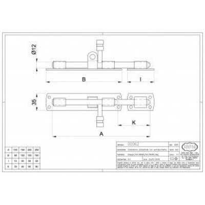 Catenaccio orizzontale mm 100 in acciaio INOX con mandata tonda e portalucchetto Ibfm art 62I