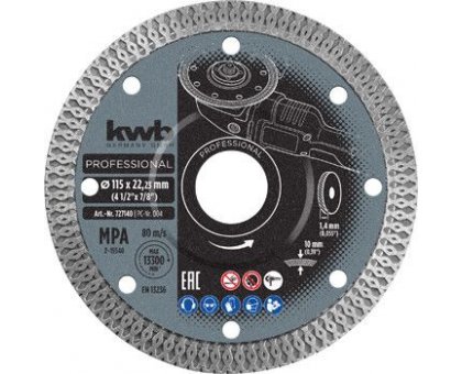 Disco diamantato turbo extrafino mm 125 x 1,4 SPIDER per gres porcellanato Kwb 727540