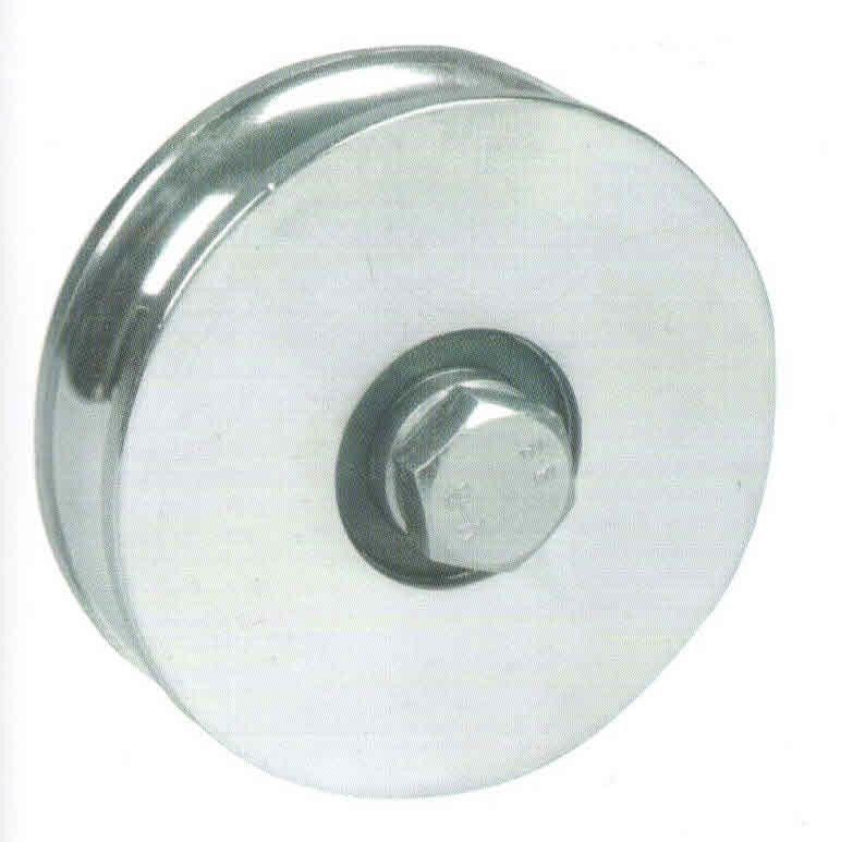 Ruota gola tonda d. mm 120 a 2 cuscinetti gola 20 mm per cancelli scorrevoli