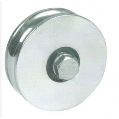 Ruota gola tonda d. mm 120 a 2 cuscinetti gola 20 mm per cancelli scorrevoli