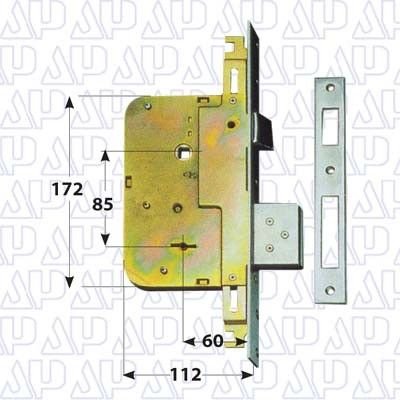 Serratura infilare doppia mappa CR 8000/60 aste non comprese