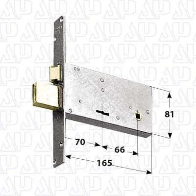 Serratura infilare doppia mappa con scrocco+catenaccio NUOVA FEB 6801/SA aste non comprese