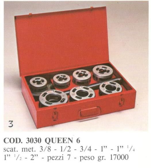 Filiera a cricco manuale 7 pz da 3/8" a 2" MERCURY