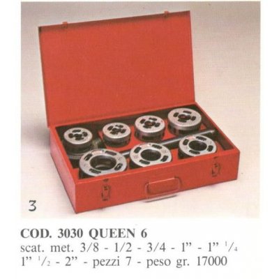 Filiera a cricco manuale 7 pz da 3/8" a 2" MERCURY