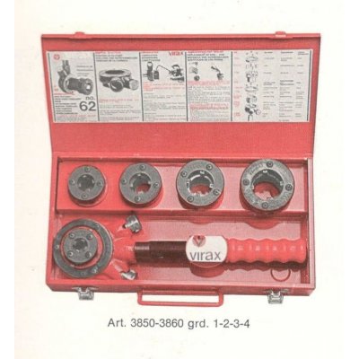 Filiere a doppio cricco in cassetta metallo 1/2'- 1 1/4' VIRAX