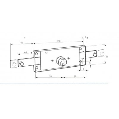 Serratura FASEM 112CL cilindro tondo d. 25 x 24 per serranda centrale con catenacci lunghi