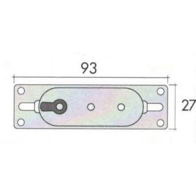 Serratura a stringa ad incasso FASEM 27 scatola in ferro grezzo bordo quadro