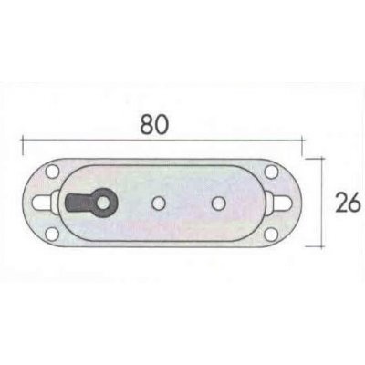 Serratura a stringa ad incasso FASEM 28T scatola in ferro grezzo bordo tondo