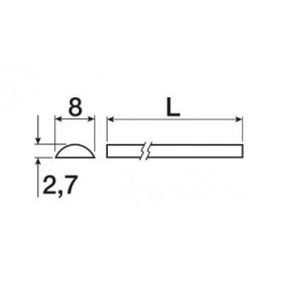 Asta mezzatonda con foro lunghezza cm 130 per serratura a stringa