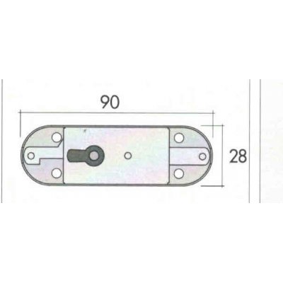Serratura a stringa FASEM 26 scatola in ferro grezzo bordo tondo