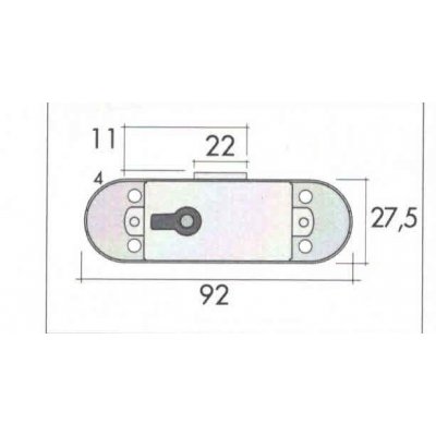 Serratura a stringa a 3 chiusure FASEM 26bis DESTRA scatola in ferro ottonato bordo tondo