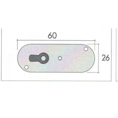 Serratura a stringa FASEM 33 scatola in ferro grezzo bordo tondo
