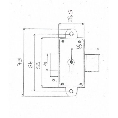 Serratura ad aste rotanti FASEM 550 con CATENACCIO LUNGO mm 30 sinistra scatola in zama ottonata
