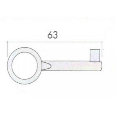 Chiave anello TONDO stelo piccolo in zama OTTONATA