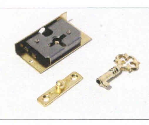 Serratura per cofanetto FASEM 0/20 dorso ottone con chiave ottonata