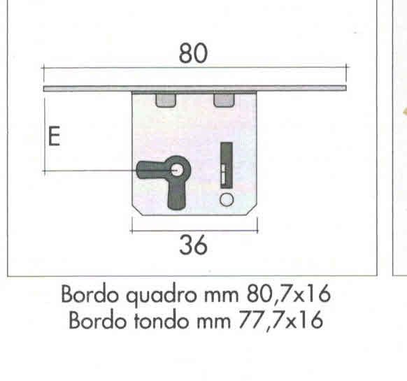 Serratura da infilare FASEM 14 Destra entrata mm 20 scatola in ferro grezzo bordo quadro ottone