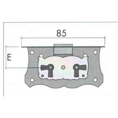 Serratura per mobili in stile FASEM 572/15 da incastrare in ferro BRUNITO
