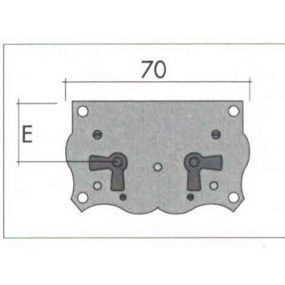Serratura per mobili in stile FASEM 576/20 da applicare in ferro BRUNITO