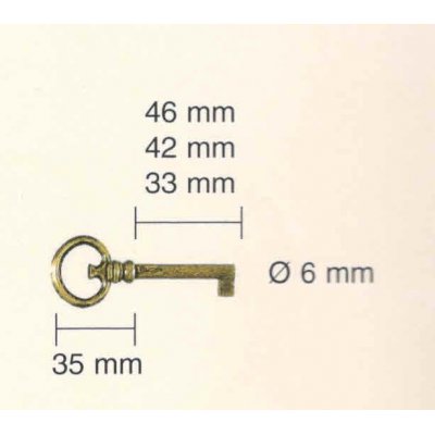 Chiave serie CLASSIC art 502/46 stelo piccolo in zama PATINATA